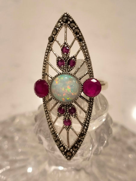 Decorama 925 Silver Marcasite Cocktail RING