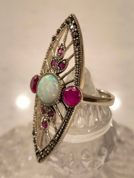 Decorama 925 Silver Marcasite Cocktail RING