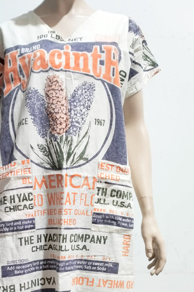 Hyacinth Flourbag Print Cotton Dress