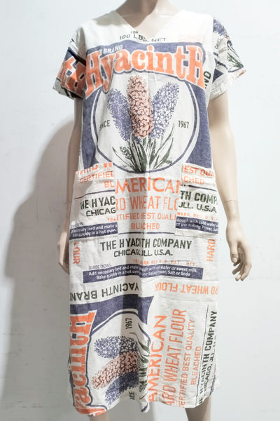 Hyacinth Flourbag Print Cotton Dress