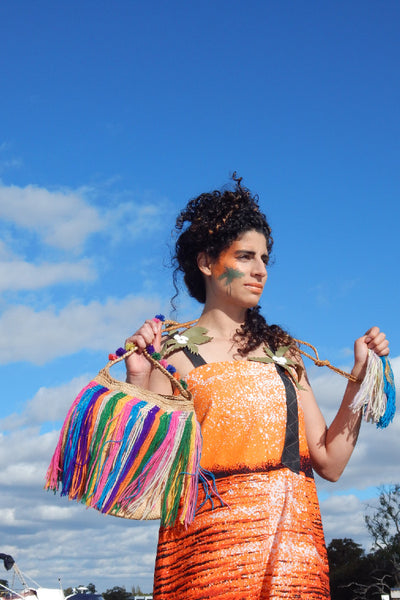 Island Life Reclaimed Cotton and Leather Dress