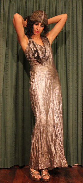Metallic Lamé Bias Cut Gown FINAL SALE